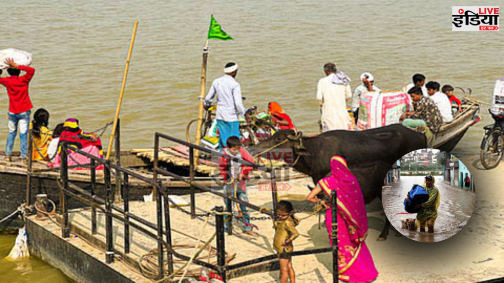 Bihar Rainfall: कम बारिश, फिर भी 14 जिलों में बाढ़ Bihar Rainfall के बीच बिहार के बाढ़ प्रभावित इलाकों की तस्वीर